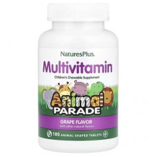 NaturesPlus, Animal Parade®, жувальні мультивітаміни для дітей, виноград, 180 таблеток у формі тварин